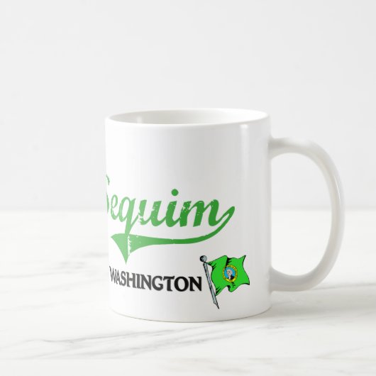 Sequim Washington Stadt-Klassiker Kaffeetasse (Rechts)