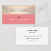 Sequin and Gold Coral Eyelash Extensions Visitenkarte (Vorne/Hinten)