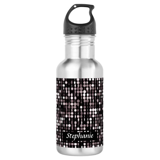 Sequin-Art-Druck personalisiert Trinkflasche (Vorderseite)