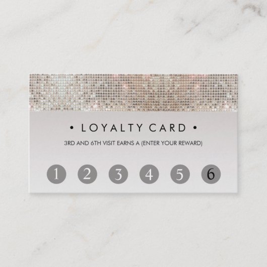 Sequin Beauty Salon 6 Punch Customer Loyalty Card Treuekarte (Vorderseite)