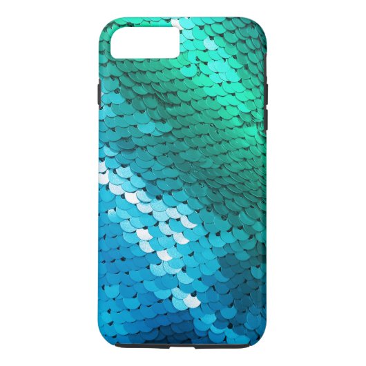 Sequin-blaues Grün-aquamarine GlitzerGlitz Ombre Case-Mate iPhone Hülle (Rückseite)