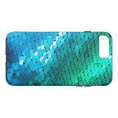 Sequin-blaues Grün-aquamarine GlitzerGlitz Ombre Case-Mate iPhone Hülle (Rückseite (Horizontal))