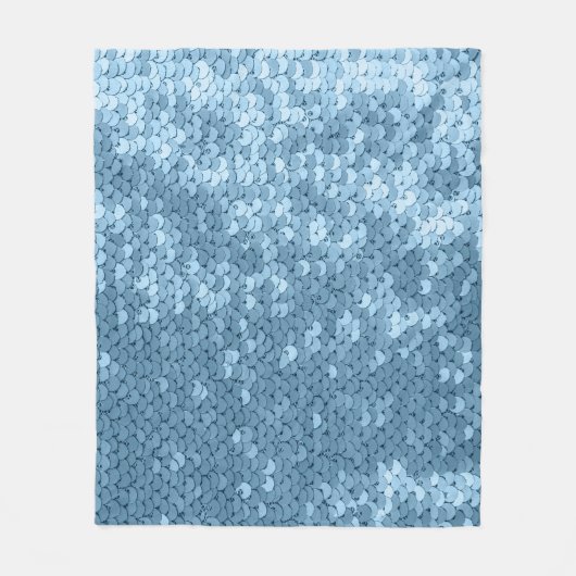 Sequin Fabric: Sky Blue Shimmer. Fleecedecke (Vorderseite)