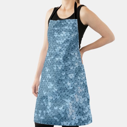 Sequin Fabric: Sky Blue Shimmer. Schürze (InSitu)