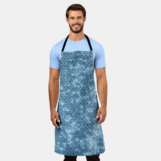 Sequin Fabric: Sky Blue Shimmer. Schürze (Getragen)