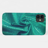 Sequin Funkel Glitzer aquamarin grün Case-Mate iPhone Hülle (Rückseite (Horizontal))