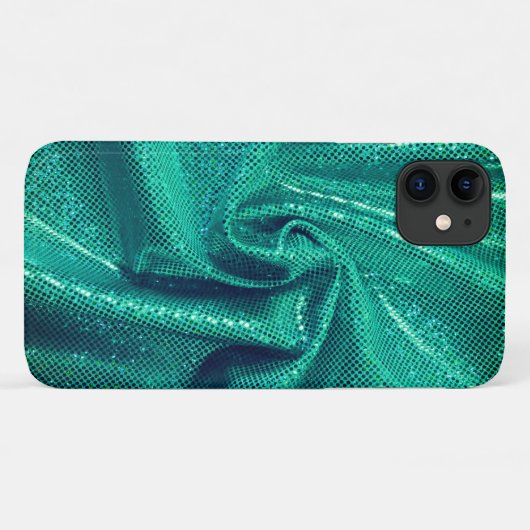 Sequin Funkel Glitzer aquamarin grün Case-Mate iPhone Hülle (Rückseite (Horizontal))