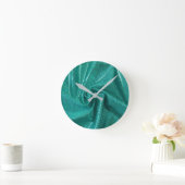 Sequin-Funkel-Glitzer aquamarin Runde Wanduhr (Zuhause)