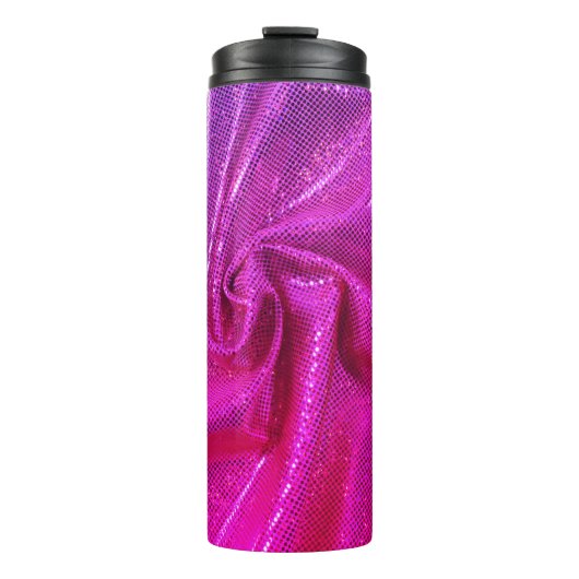 Sequin-Funkel-Glitzer sieht rosa Fuschia aus Thermosbecher (Vorderseite)