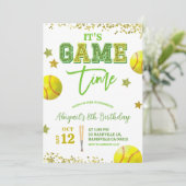 Sequin Glitter Softball Girl birthday invitat Einladung (Stehend Vorderseite)