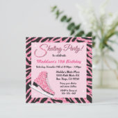 Sequin Glittering Roller Skaten-Party Einladungen (Stehend Vorderseite)