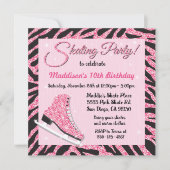 Sequin Glittering Roller Skaten-Party Einladungen (Vorderseite)