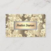 Sequin Glitzer Gold Floral Muster Visitenkarte (Vorderseite)