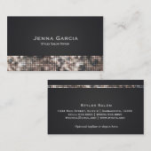 Sequin Glitzy Glam Bronze Black Business Card Visitenkarte (Vorne/Hinten)