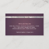 Sequin Glitzy Glam Lila Visitenkarte (Rückseite)