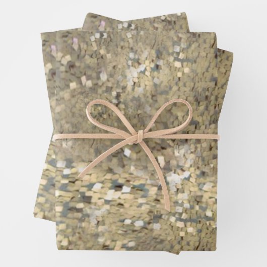 Sequin-Goldverpackung für besondere Anlass Geschenkpapier Set (Beispiel)