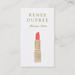 Sequin Lipstick-Logo Makeup Artist Beauty Salon 2 Visitenkarte