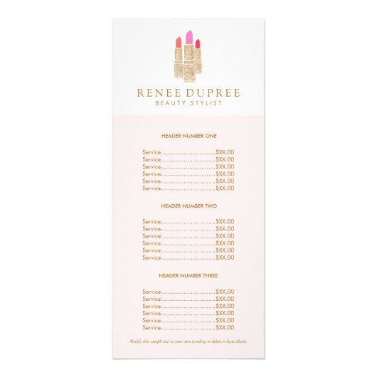 Sequin Lipstick-Logo Makeust Künstler Rosa Preisli Werbekarte (Vorne)