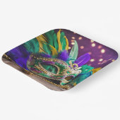 Sequin Mardi Gras Maske mit Perlen Pappteller (Gewinkelt)