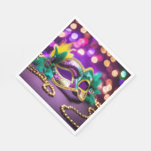 Sequin Mardi Gras Maske mit Perlen Serviette (Ecke)