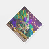 Sequin Mardi Gras Maske mit Perlen Serviette (Ecke)