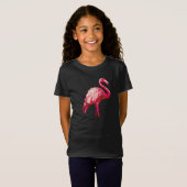 Sequin Printed Tropical Flamingo Girls T-Shirt (Vorne ganz)