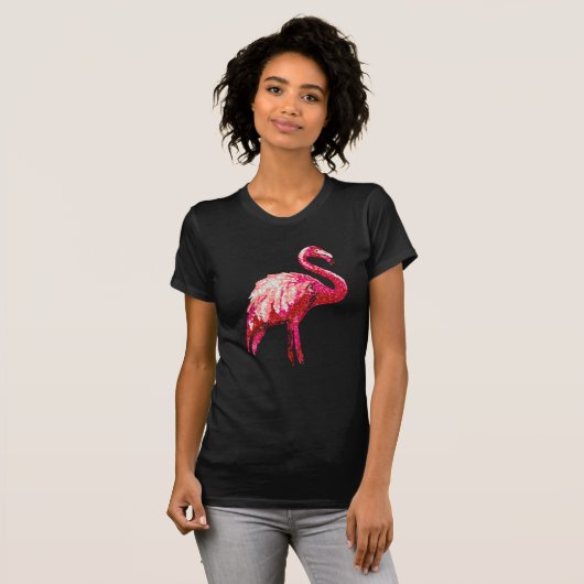 Sequin Printed Tropical Flamingo T-Shirt (Vorne ganz)