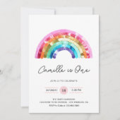 Sequin Rainbow Birthday party Invitation Einladung (Vorderseite)