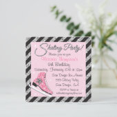 Sequin Skull Ice Skaten-Party Einladungen (Stehend Vorderseite)