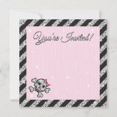 Sequin Skull Ice Skaten-Party Einladungen (Rückseite)