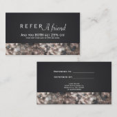 Sequin Sparkle Glamour REFER A FRIEND Client Card Empfehlungskarte (Vorne/Hinten)
