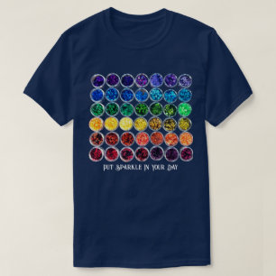 Sequin Sparkle personalisieren Text Blue Cotton T-Shirt