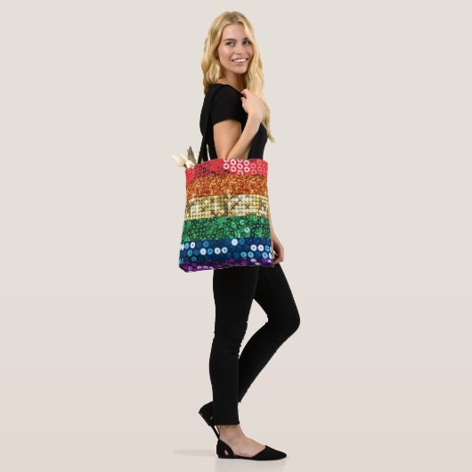 Sequin Stolz Flagge Tote Tasche Handtasche (Am Model)