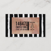 Sequin-u. Streifen-Geschäfts-Karten-Rosen-Gold Visitenkarte (Rückseite)