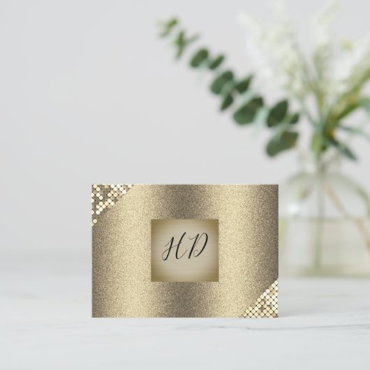 Sequin und Glitzer / Führungskraft Gold (Führungsk Visitenkarte (Stehend Vorderseite)