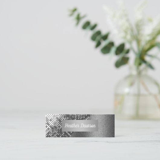 Sequin und Glitzer Mini Visitenkarte (Stehend Vorderseite)