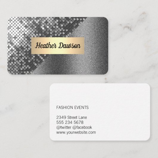 Sequin und Glitzer Visitenkarte (Vorne/Hinten)