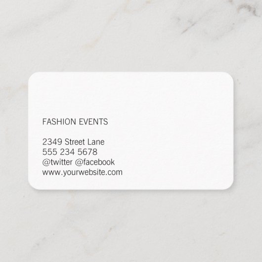 Sequin und Glitzer Visitenkarte (Rückseite)