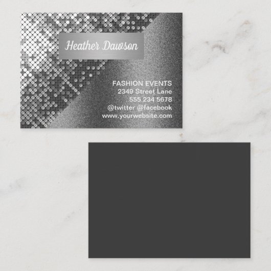 Sequin und Glitzer Visitenkarte (Vorne/Hinten)