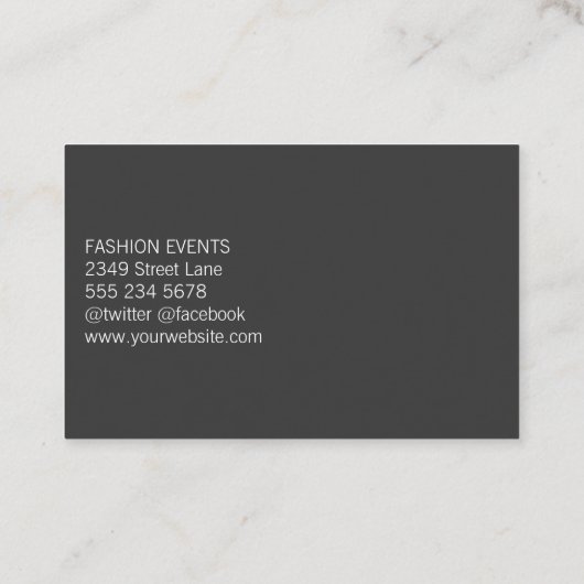 Sequin und Glitzer Visitenkarte (Rückseite)