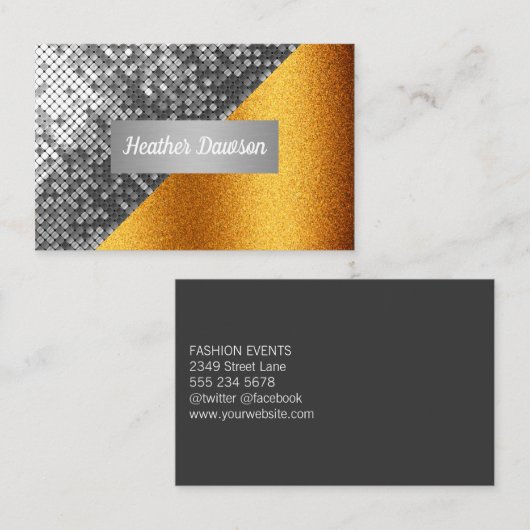 Sequin und Glitzer Visitenkarte (Vorne/Hinten)