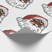 sequined black santa claus geschenkpapier (Ecke)