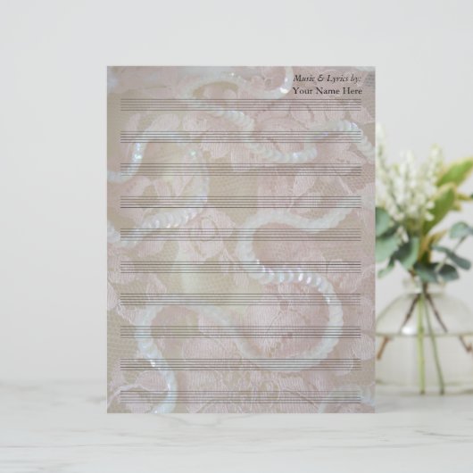 Sequins and Lace Blank Sheet Music 10 Stave (Stehend Vorderseite)