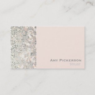 Sequins Blush Pink Glitzy Glam Business Card Visitenkarte