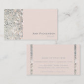 Sequins Blush Pink Glitzy Glam Business Card Visitenkarte (Vorne/Hinten)