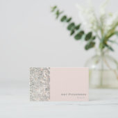 Sequins Blush Pink Glitzy Glam Business Card Visitenkarte (Stehend Vorderseite)