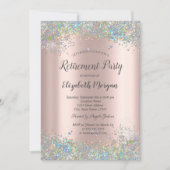Sequins Border Rose Gold Retirement Einladung (Vorderseite)