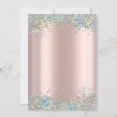 Sequins Border Rose Gold Retirement Einladung (Rückseite)