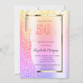Sequins Dress Ombre 50. Geburtstag Einladung (Vorderseite)
