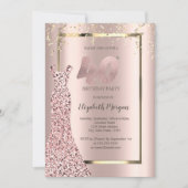 Sequins Dress Rose Gold 40. Geburtstag Einladung (Vorderseite)